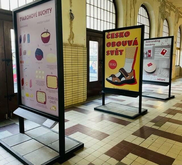 Výstava studentských prací na Masarykově nádraží.